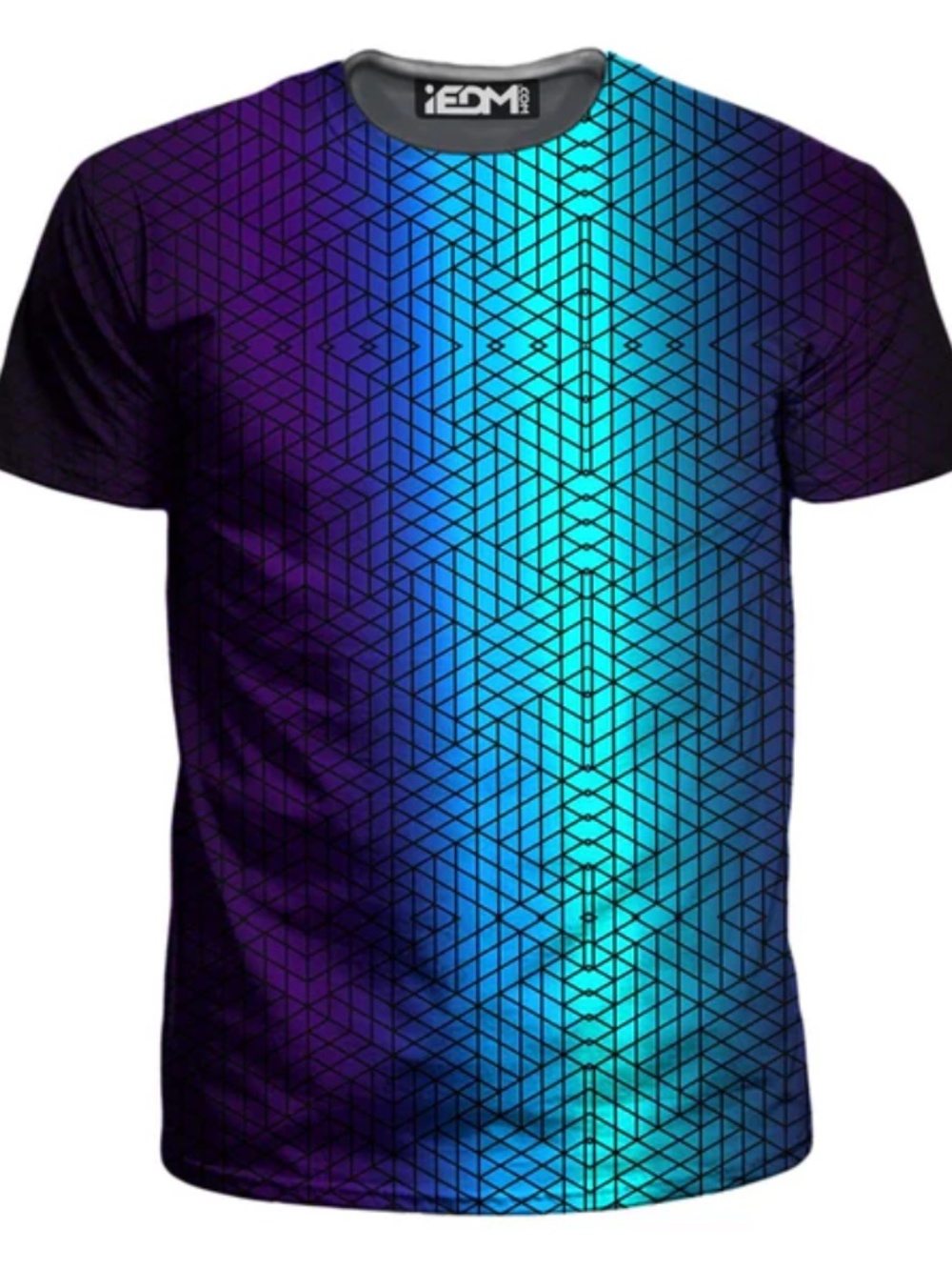 iEDM Blue Purple Geometric Festival Shirt Men’s Size M NWT